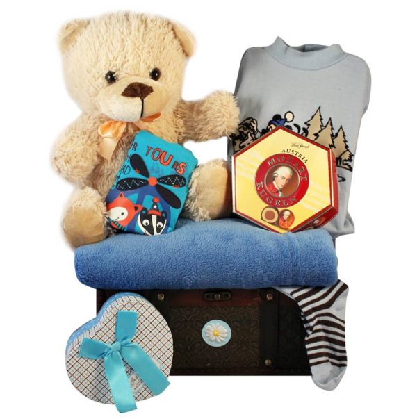 Baby Deep Blue Gift Basket