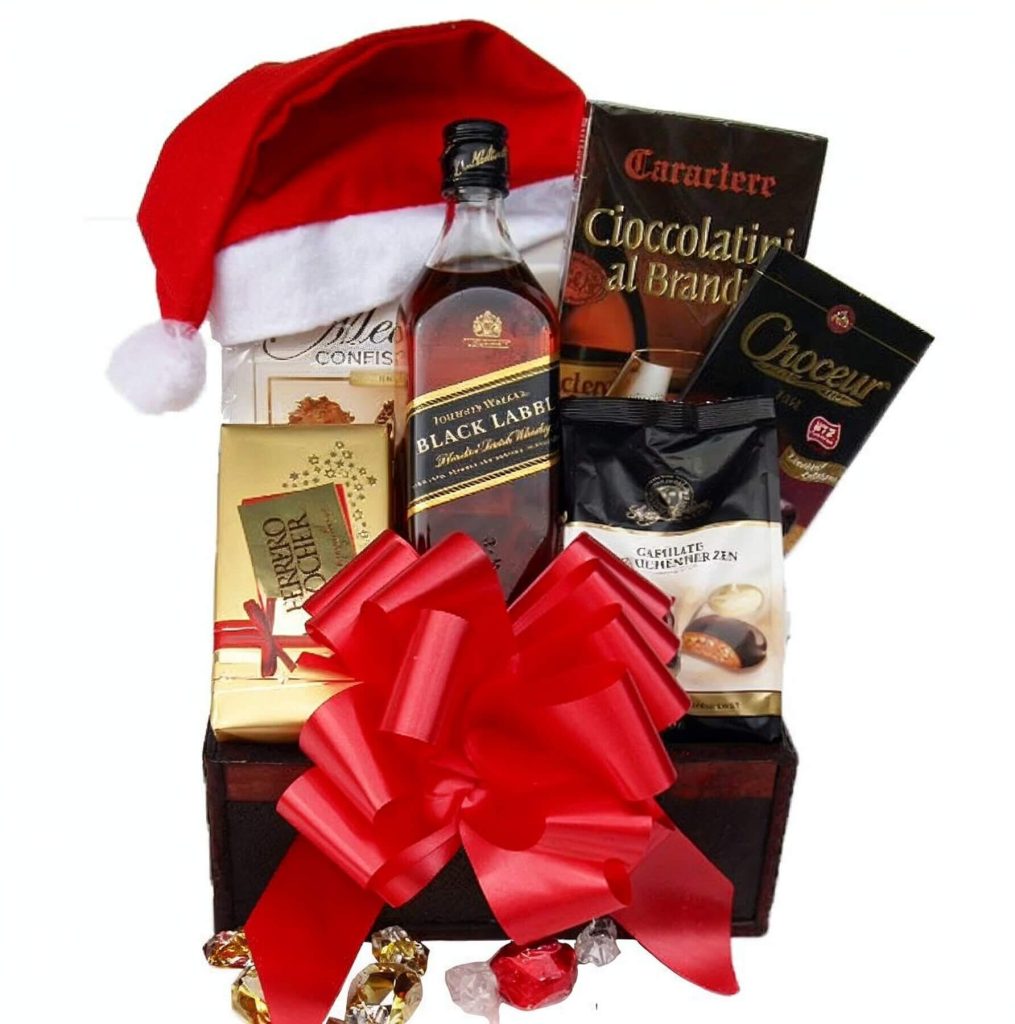 Christmas Black Johnnie Walker Gift Basket by Walwater Gifts