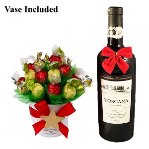 Classic Christmas Sweet Bouquet with Red Wine