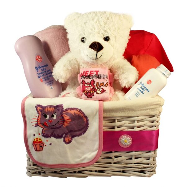 Classic New Born Girl Gift Basket