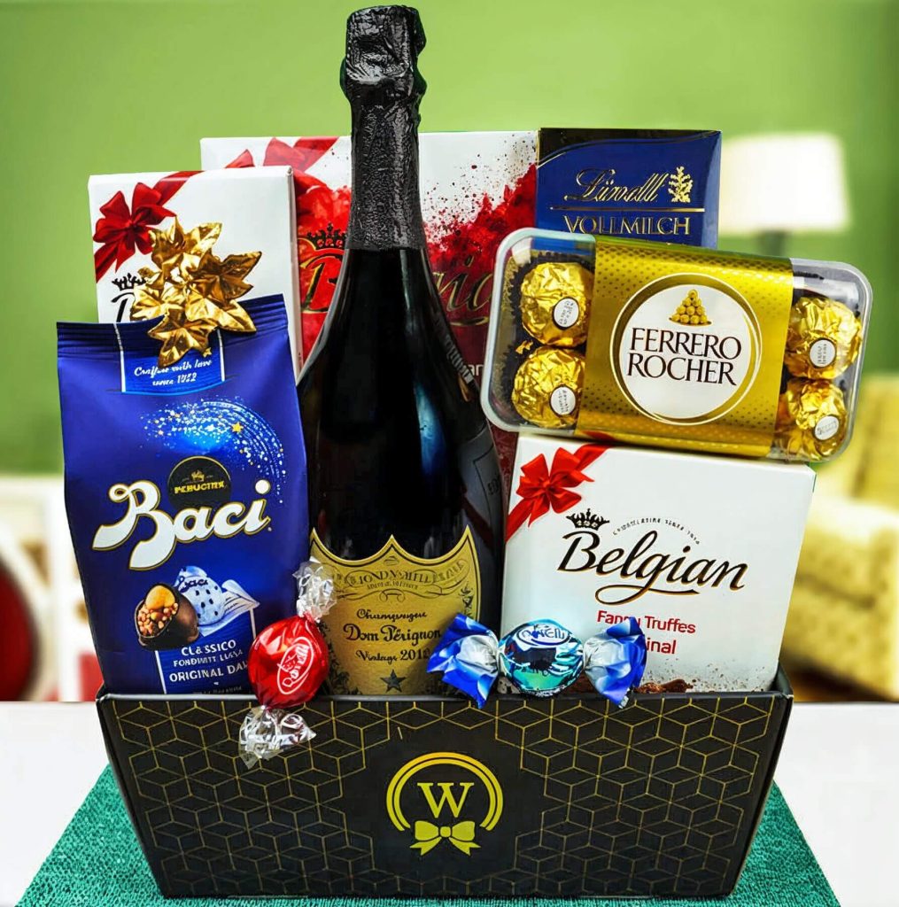 Dom Perignon Gift Basket by Walwater Gifts