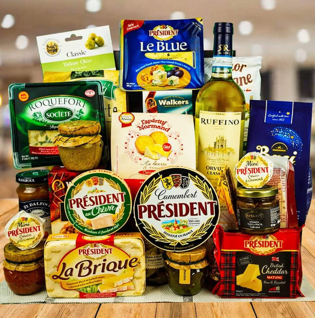 Holiday's Applause Basket - Wine & Cheese Gift Basket by Walwater Gifts