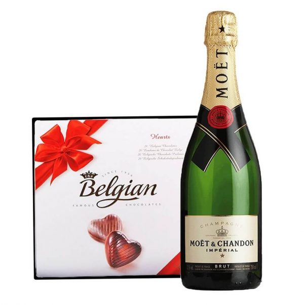 Moet Chandon & Belgian Bonbons Box