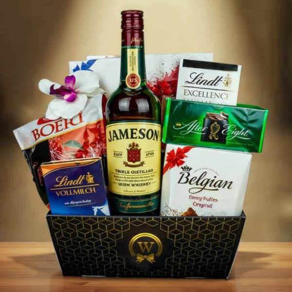 Mr. Jameson Left Dublin – Irish Whiskey Gift Basket Walwater Gifts