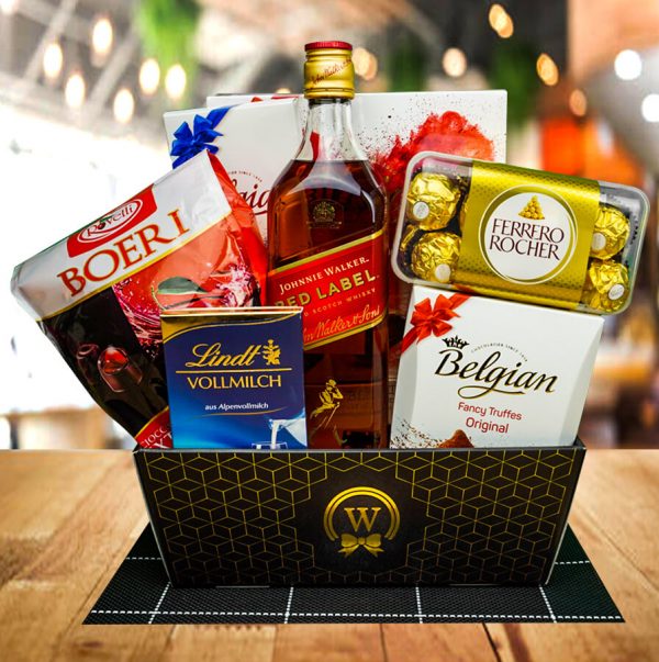 Red Johnnie Walker Gift Basket