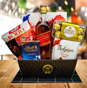 Red Johnnie Walker Gift Basket by Walwater Gifts