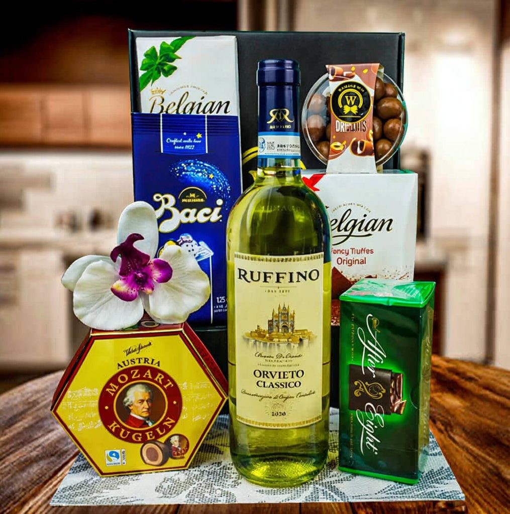 Sweet Inspiration - Wine Gift Basket by Walwater Gifts