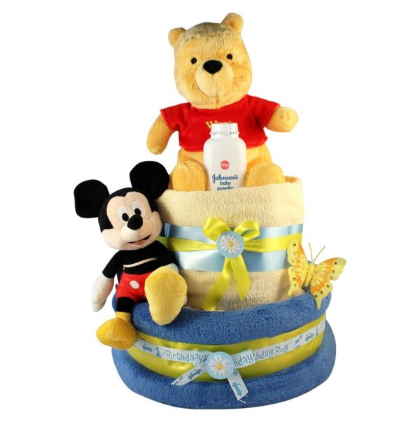 Winnie Pooh & Mickey Diaper Cake