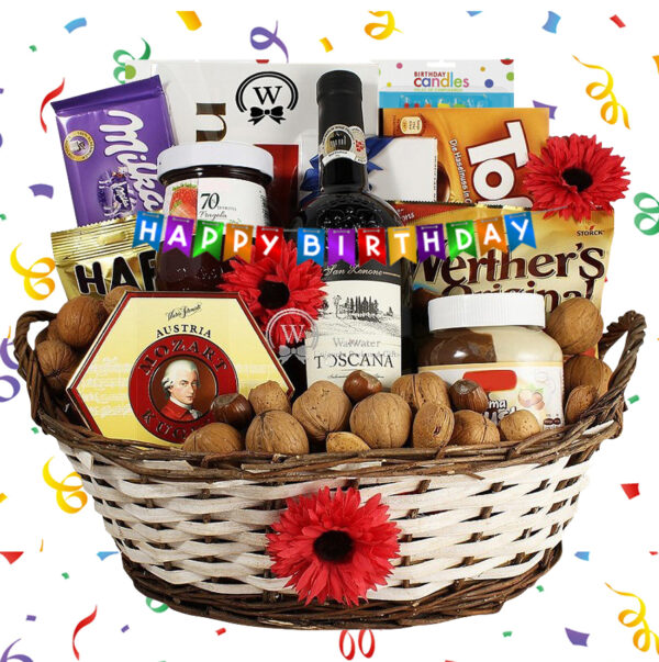 Birthday Classic Sweet - Wine Gift Basket