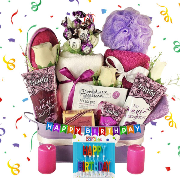 Birthday Purple Passion - Spa Gift Basket For Her