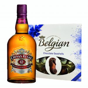 Chivas Regal 12 Year Old Blended Scotch Whiskey & Belgian Bonbonniere