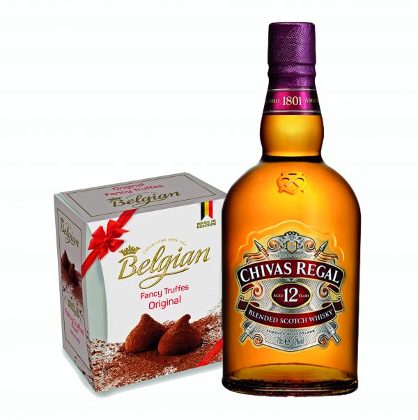 Chivas Regal 12 Year Old Blended Scotch Whiskey + Belgian Truffles