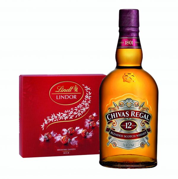 Chivas Regal 12 Year Old Blended Scotch Whiskey + Lindor Pralines