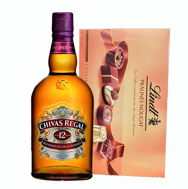 Chivas Regal 12 Year Old Blended Scotch Whiskey + Lindt Pralines