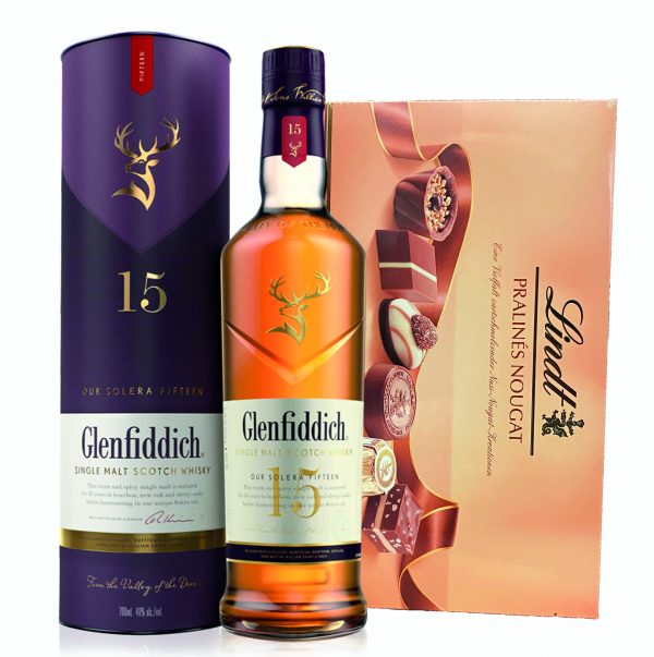 Glenfiddich Unique Solera Reserve 15 Year Single Malt Scotch Whiskey + Lindt Pralines