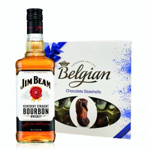 Jim Beam White Label Bourbon Whiskey & Belgian Bonbonniere