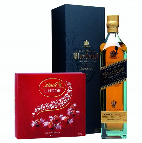 Johnnie Walker Blue Label Blended Scotch Whiskey + Lindor Pralines