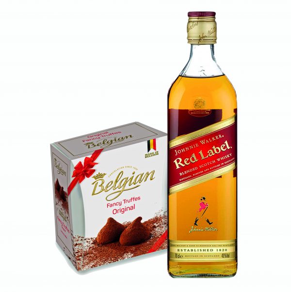 Johnnie Walker Whiskey Red Label Scotch Whiskey + Belgian Truffles