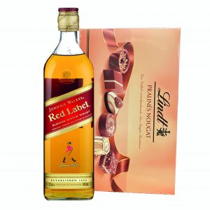 Johnnie Walker Whiskey Red Label Scotch Whiskey & Lindt Pralines