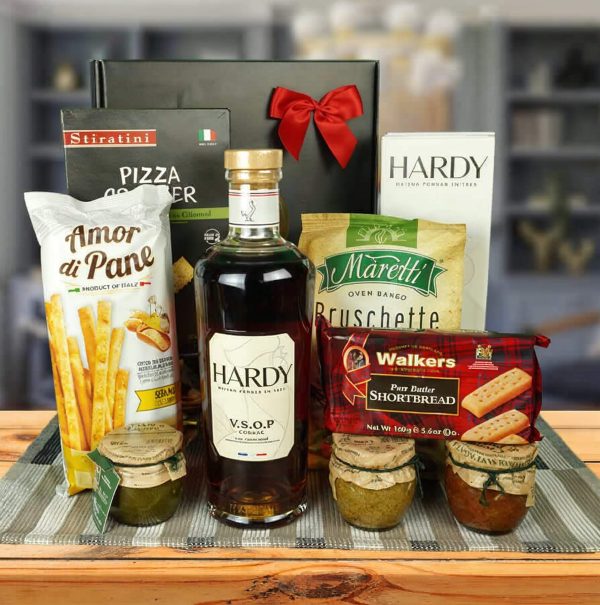 Cognac Connoisseur's Gourmet Delights Basket by Walwater Gifts