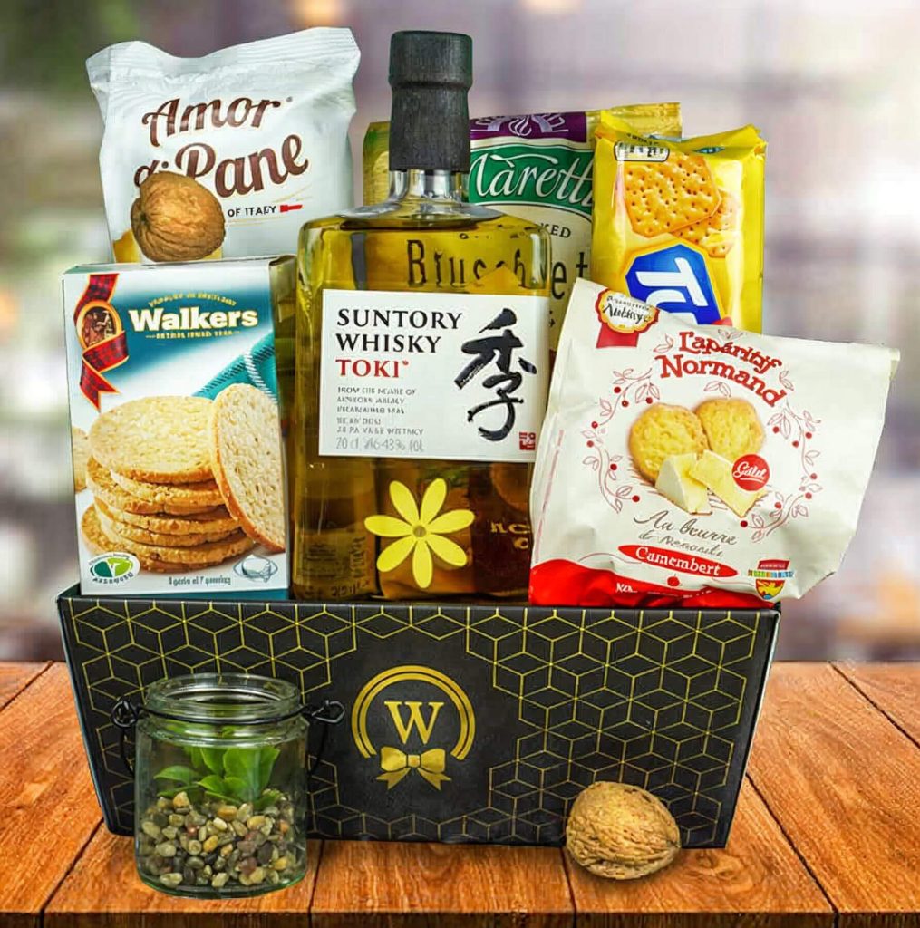Japanese Whiskey Connoisseur's Delight Basket by Walwater Gifts