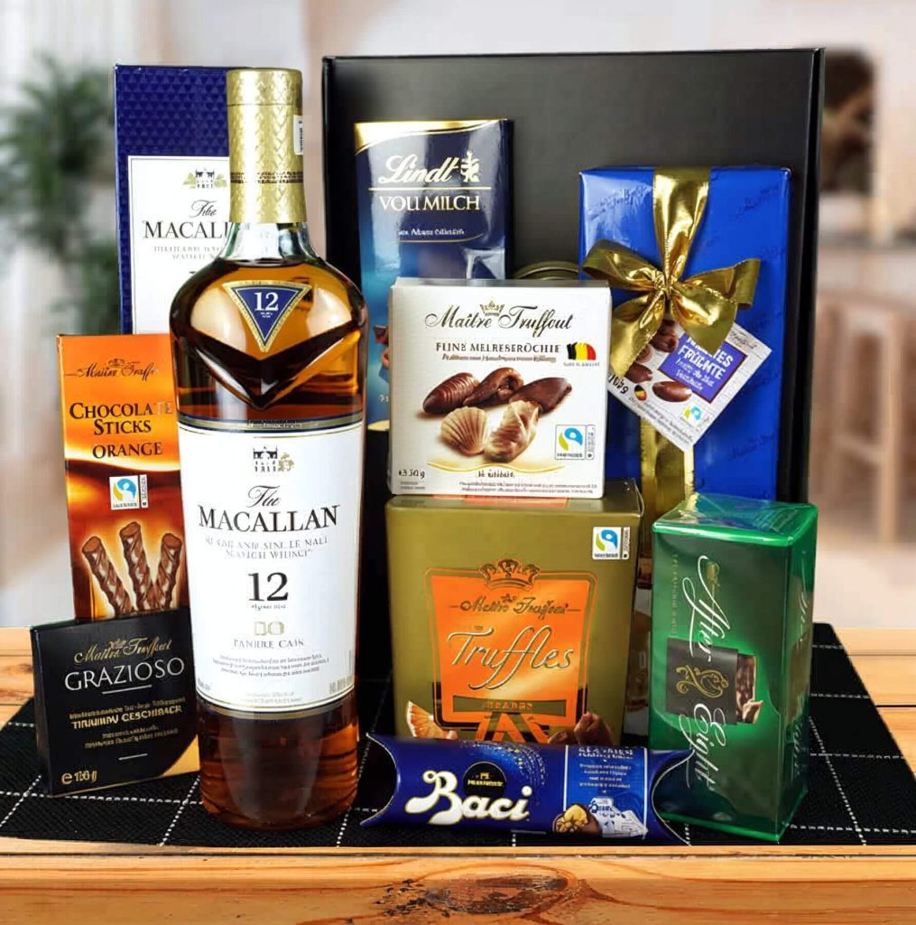 Macallan Double Cask 12-Year Whisky Celebration Basket by Walwater Gifts