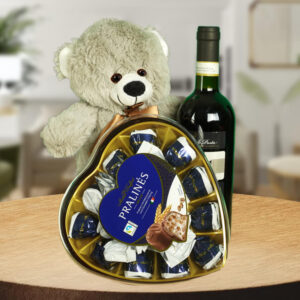 Red Wine Romance Teddy Bear Ensemble