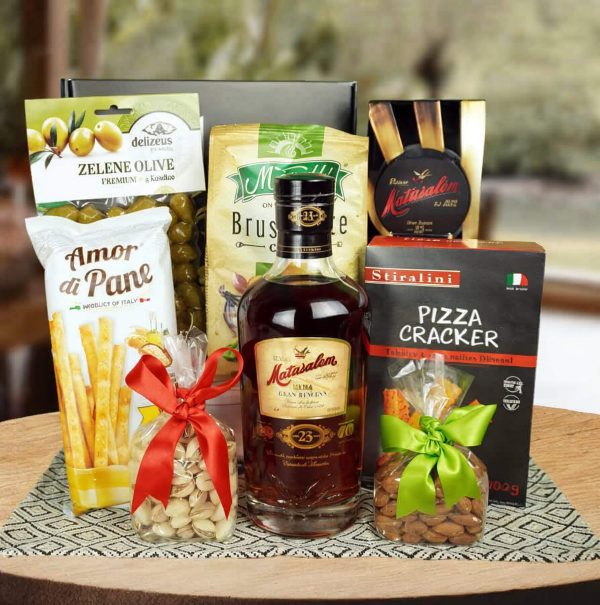Rum Matusalem Gran Reserva 23-Year Gourmet Selection Basket by Walwater Gifts