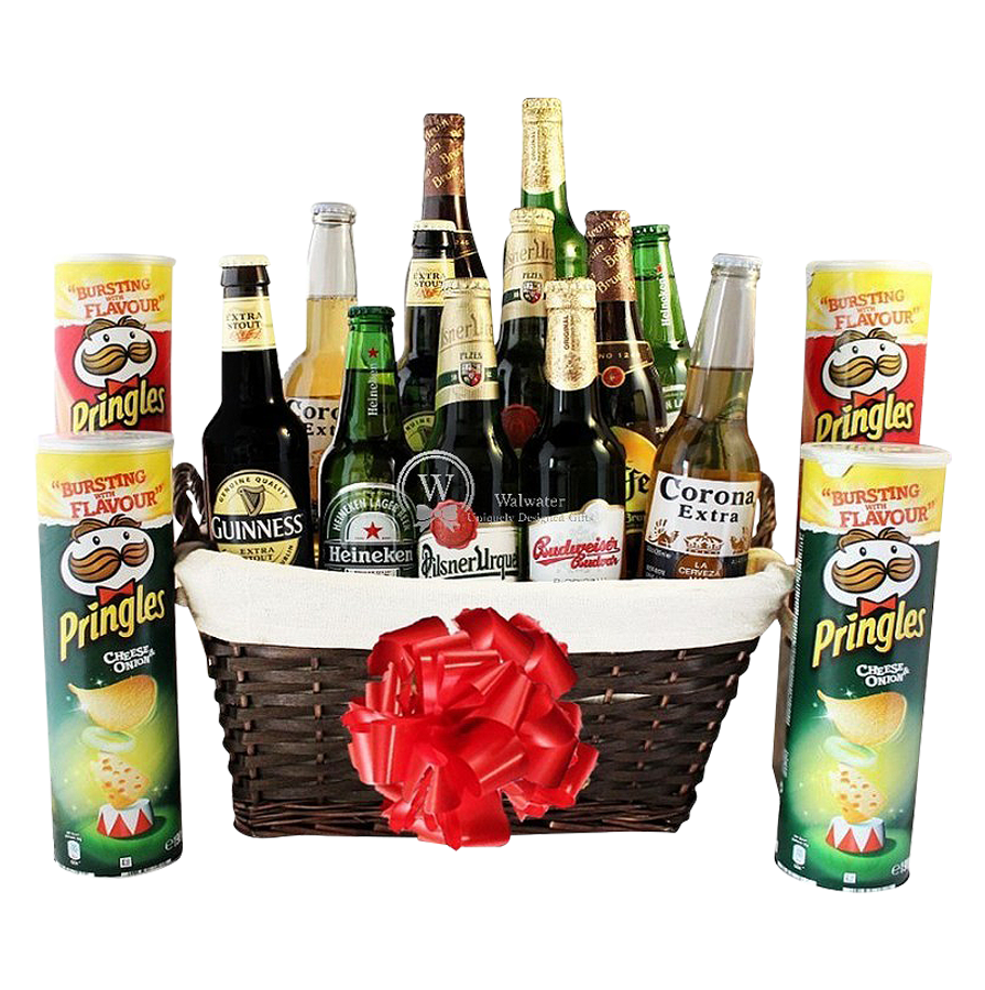 Give Him Beers - Pringles Beer Gift Basket