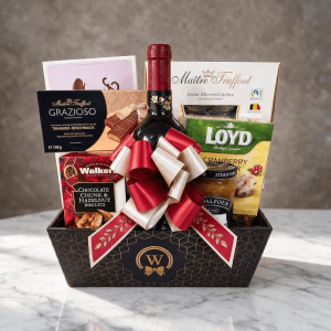 The Elegant Wine and Treats Basket